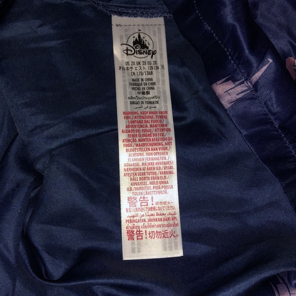 Walt Disney World 50th Celebration Satin PJ Pajama Set Castle Collection size 2X - Picture 9 of 9